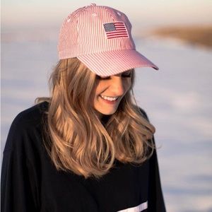 INFINITY HER Ladies Seersucker style, adjustable baseball cap OSFM